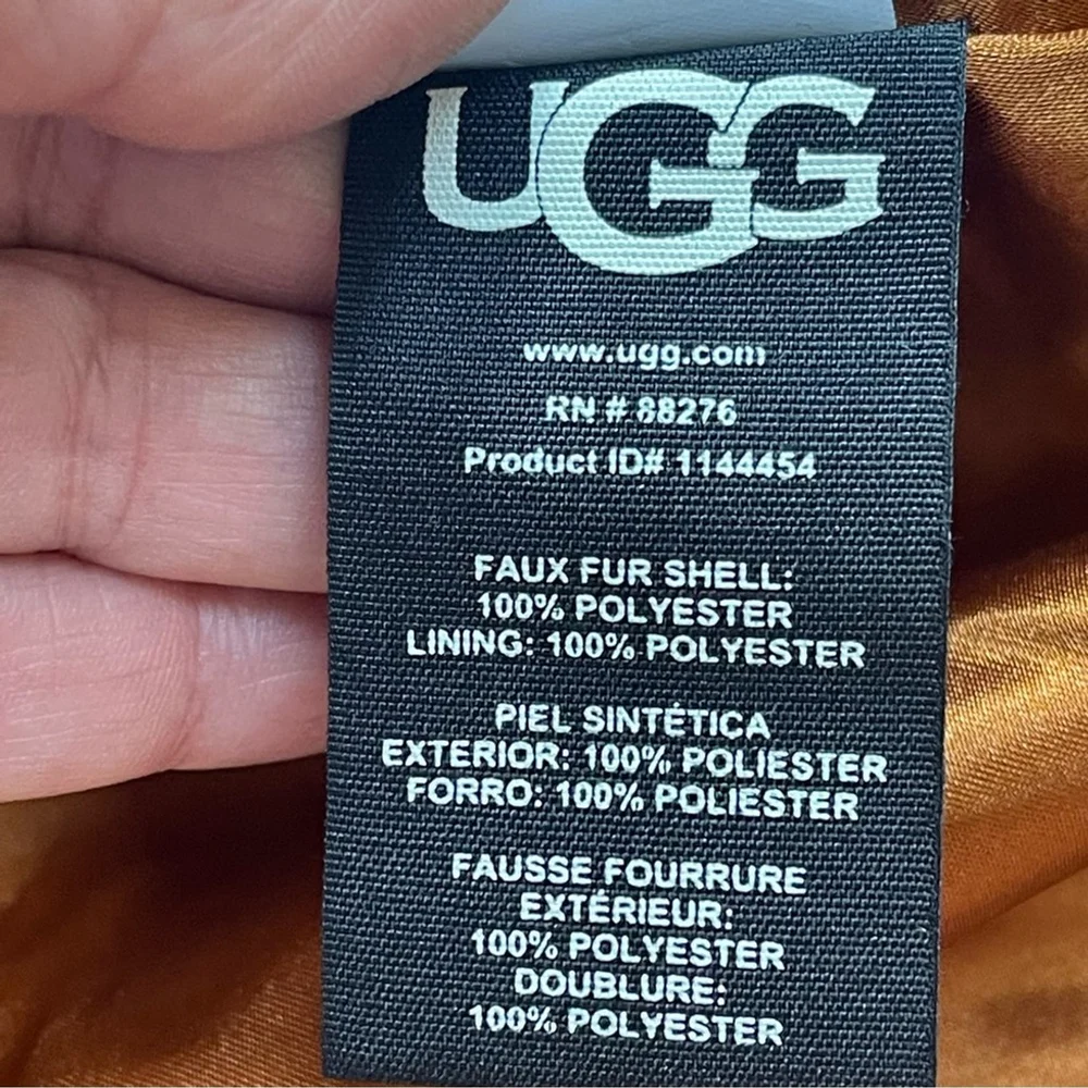 UGG Gertrude Short Teddy Coat in Chestnut Brown Sz Large Soft and cozy - Picture 12 of 13